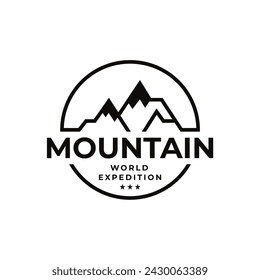 Mountain Peaks Simple logo design vector