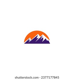 mountain peek logo design vector