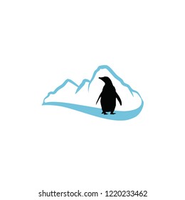 mountain and penguin, logo icon