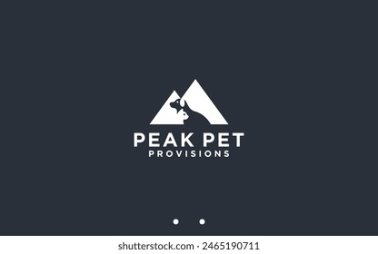 Mountain Pet Logo Design Vektorgrafik Silhouette Illustration