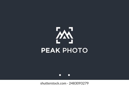 mountain photo logo design vector silhouette illustration