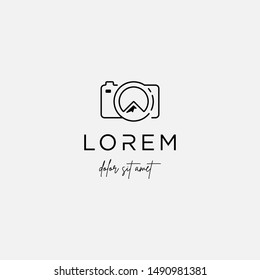 Mountain Photo Logo Template Vector Icon Design