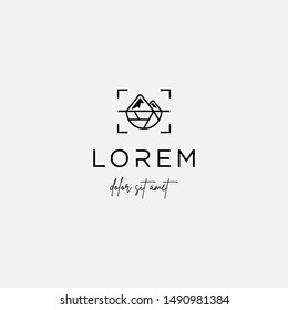 Mountain Photo Logo Template Vector Icon Design