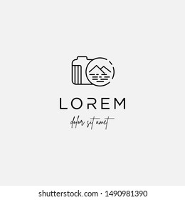 Mountain Photo Logo Template Vector Icon Design