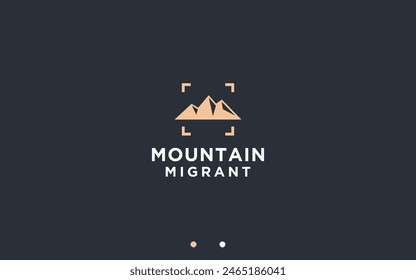 mountain photography logo design vector silhouette illustration