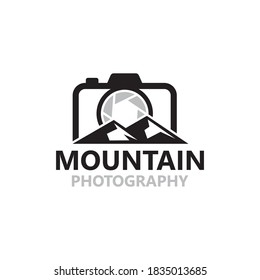 Mountain photography logo template design vector