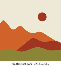 Mountain picture art wall to decorate the minimalist and simple style wall