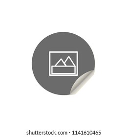 mountain picture icon. Element of web icons for mobile concept and web apps. Sticker style mountain picture icon can be used for web and mobile apps