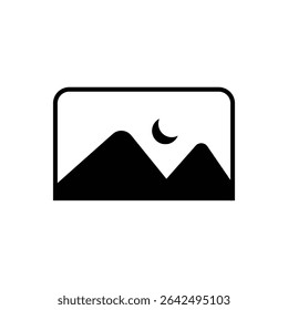 mountain picture icon illustration flat