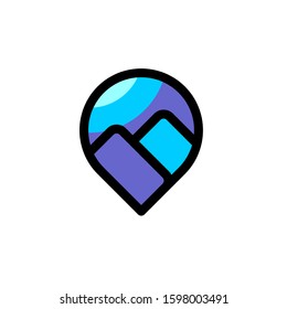 mountain pin logo design vector template sign icon