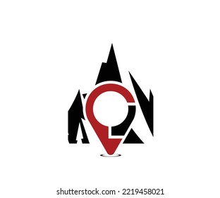 mountain and pin logo icon