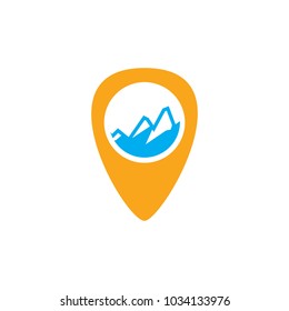 Mountain Pin Logo Icon Design