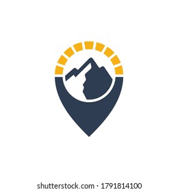 clavija de montaña, plantilla de logotipo plana simple