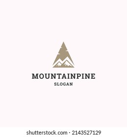 Mountain pine logo icon design template vector illustration