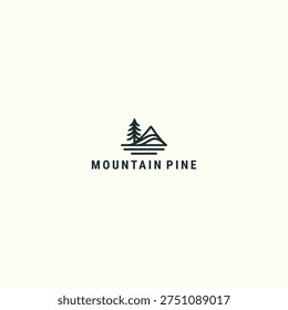 Mountain pine logo icon design template vector illustration