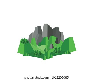 Mountain with pine trees