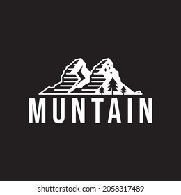 Diseño del logotipo del vector de la montaña de la belleza