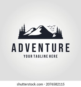 mountain and pine trees view logo inspirations