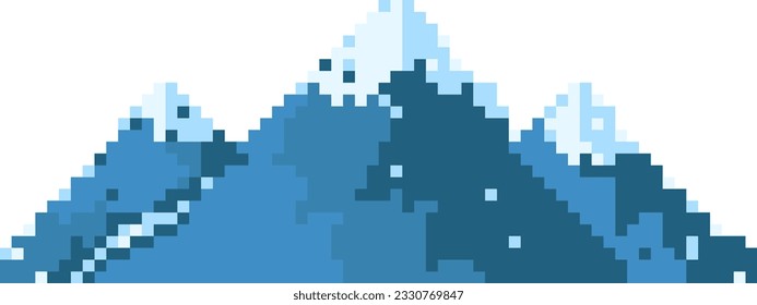 mountain pixel hill vector illustration of beautiful landscape of mountain