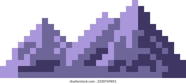 mountain pixel hill vector illustration of beautiful landscape of mountain