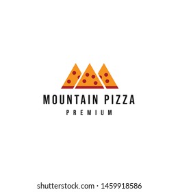 Mountain pizza logo design template