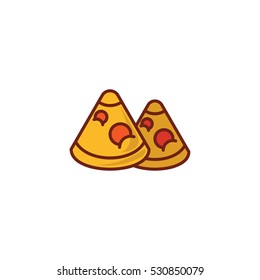 Mountain Pizza Vector Logo Design Element