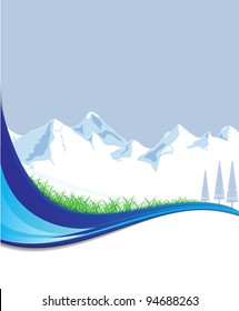 Mountain with place for text vector format