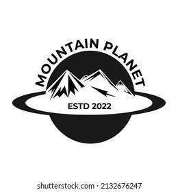 Mountain Planet logotype vector graphic simple illustration