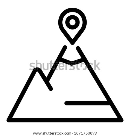 Mountain point goal icon. Outline mountain point goal vector icon for web design isolated on white background