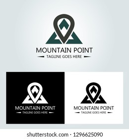 Mountain point logo design template. Vector illustration