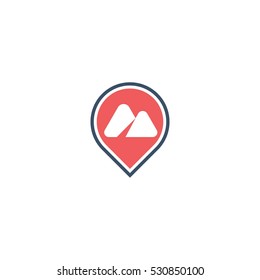 Mountain Point Vector Logo Design Element