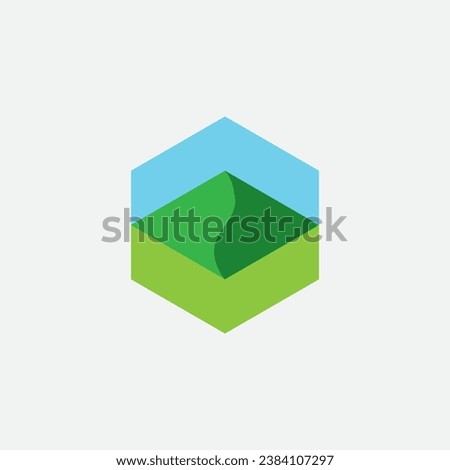 Mountain polygon logo design illustration vector template