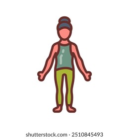 Iconos rellenos de la posa de la montaña, Ilustración vectorial