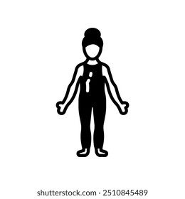 Mountain Pose Glyph Icon, Vector illustration