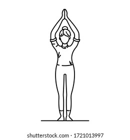 tadasana images stock photos vectors shutterstock https www shutterstock com image vector mountain pose tadasana black line icon 1721013997