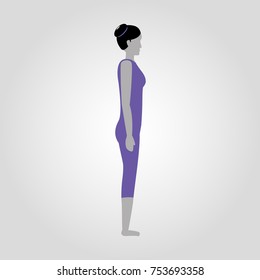 Mountain Pose (Tadasana) isolated flat vector icon