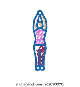 mountain pose tadasana yoga doodle icon sketch vector. mountain pose tadasana yoga sign. isolated symbol illustration
