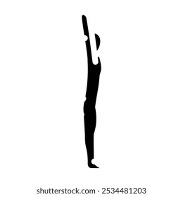 mountain pose tadasana yoga glyph icon vector. mountain pose tadasana yoga sign. isolated symbol illustration