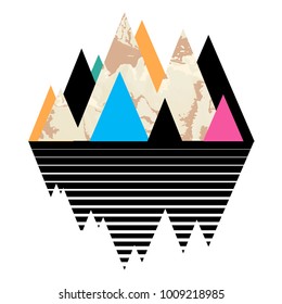 Mountain poster. Art vector print.