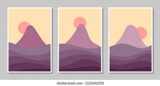 mountain posters with gradation color