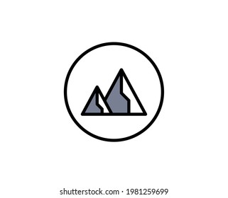 Mountain premium line icon. Simple high quality pictogram. Modern outline style icons. Stroke vector illustration on a white background. 