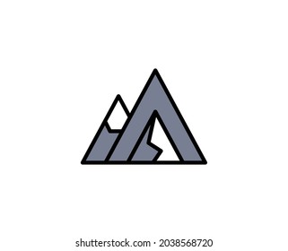 Mountain premium line icon. Simple high quality pictogram. Modern outline style icons. Stroke vector illustration on a white background. 