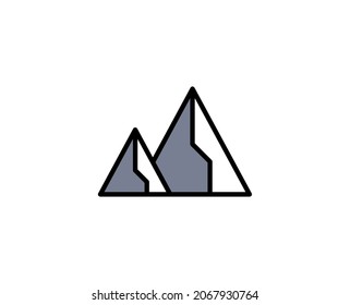 Mountain premium line icon. Simple high quality pictogram. Modern outline style icons. Stroke vector illustration on a white background. 