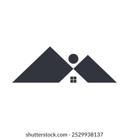 Ilustración de Plantilla de icono de Vector de logotipo de propiedad de montaña