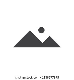 Mountain pyramid vector icon for web design in a flat style