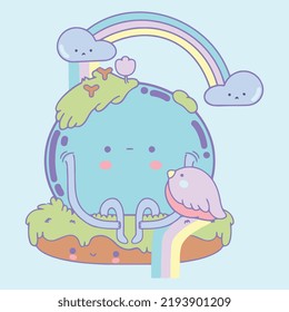Mountain Rainbow Tshirt Vector Design