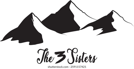 Mountain Range The 3 sisters Digital EPS Vector graphics File