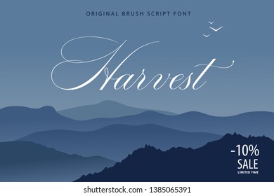 Mountain Range Background. Blue mountain and hills landscape. 