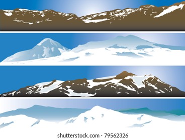 Mountain range background. Vector illustration