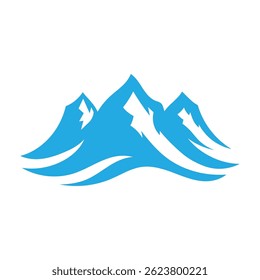 Mountain Range blue logo icon illustarion flat